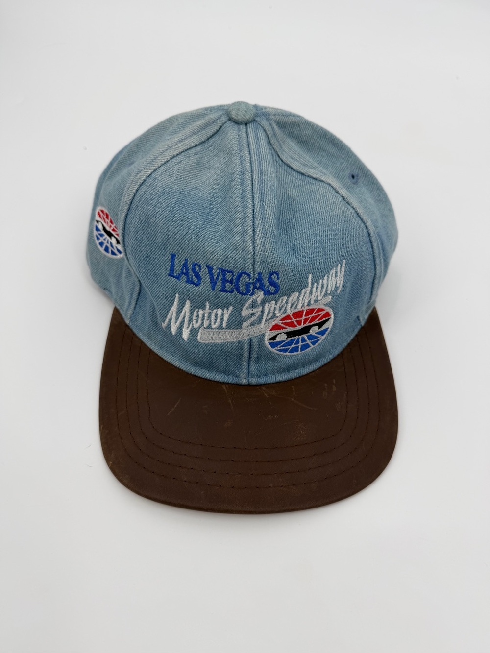 Vintage Las Vegas Motor Speedway Denim Strapback Hat Cap DC Logo One Size
